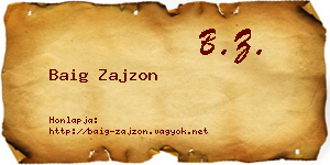 Baig Zajzon névjegykártya